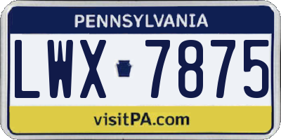 PA license plate LWX7875