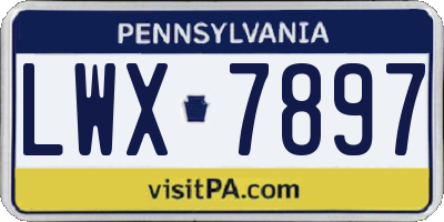 PA license plate LWX7897