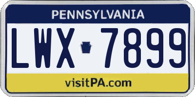 PA license plate LWX7899