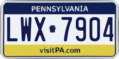 PA license plate LWX7904