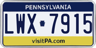 PA license plate LWX7915