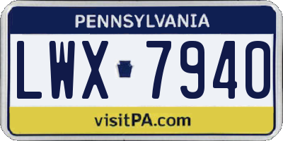 PA license plate LWX7940