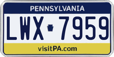 PA license plate LWX7959