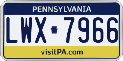 PA license plate LWX7966