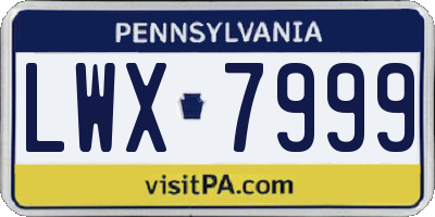 PA license plate LWX7999