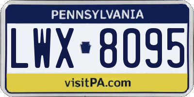 PA license plate LWX8095