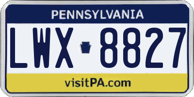 PA license plate LWX8827