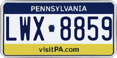 PA license plate LWX8859