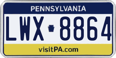 PA license plate LWX8864