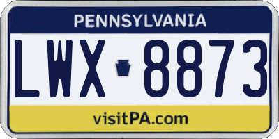 PA license plate LWX8873