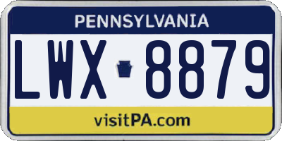 PA license plate LWX8879