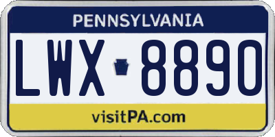 PA license plate LWX8890