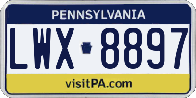 PA license plate LWX8897
