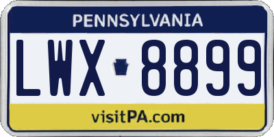 PA license plate LWX8899