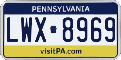 PA license plate LWX8969