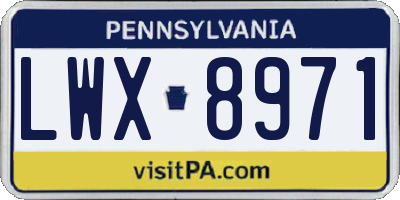 PA license plate LWX8971