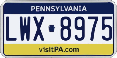 PA license plate LWX8975