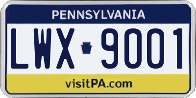 PA license plate LWX9001