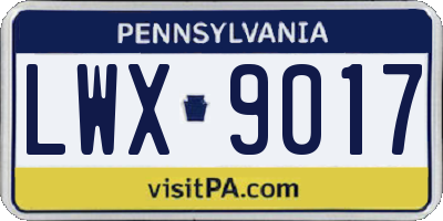 PA license plate LWX9017