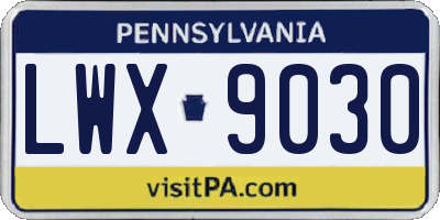 PA license plate LWX9030