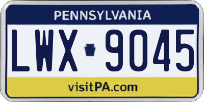 PA license plate LWX9045