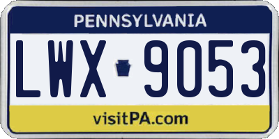 PA license plate LWX9053