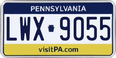 PA license plate LWX9055
