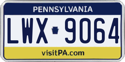 PA license plate LWX9064