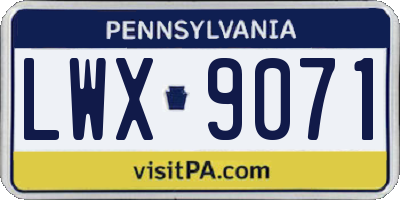 PA license plate LWX9071