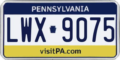 PA license plate LWX9075