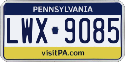 PA license plate LWX9085