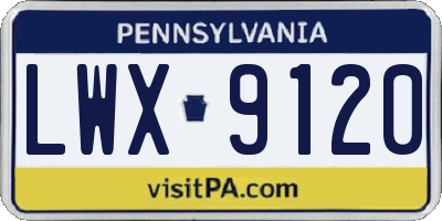 PA license plate LWX9120