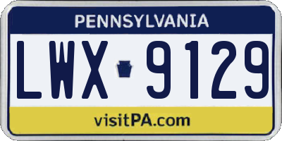 PA license plate LWX9129