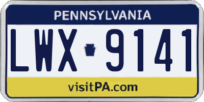 PA license plate LWX9141