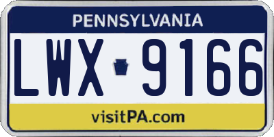 PA license plate LWX9166