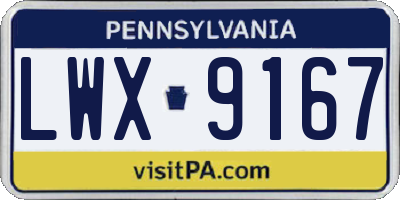 PA license plate LWX9167