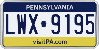 PA license plate LWX9195