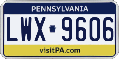 PA license plate LWX9606