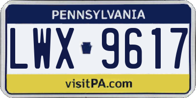 PA license plate LWX9617