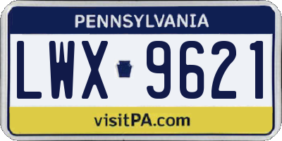 PA license plate LWX9621