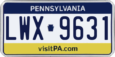 PA license plate LWX9631