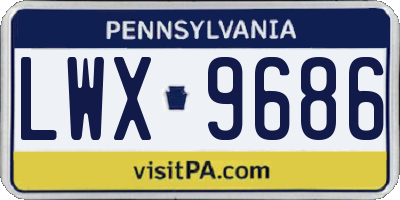 PA license plate LWX9686
