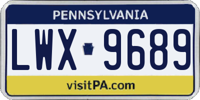 PA license plate LWX9689