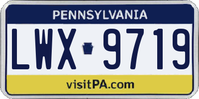 PA license plate LWX9719