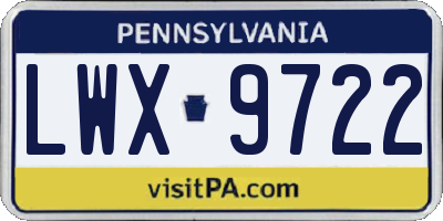 PA license plate LWX9722