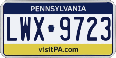 PA license plate LWX9723