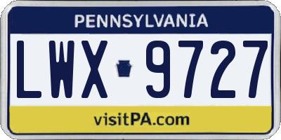 PA license plate LWX9727