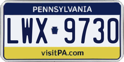 PA license plate LWX9730