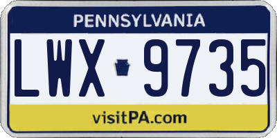 PA license plate LWX9735