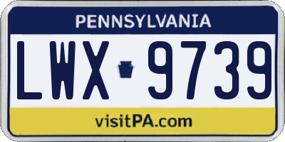PA license plate LWX9739